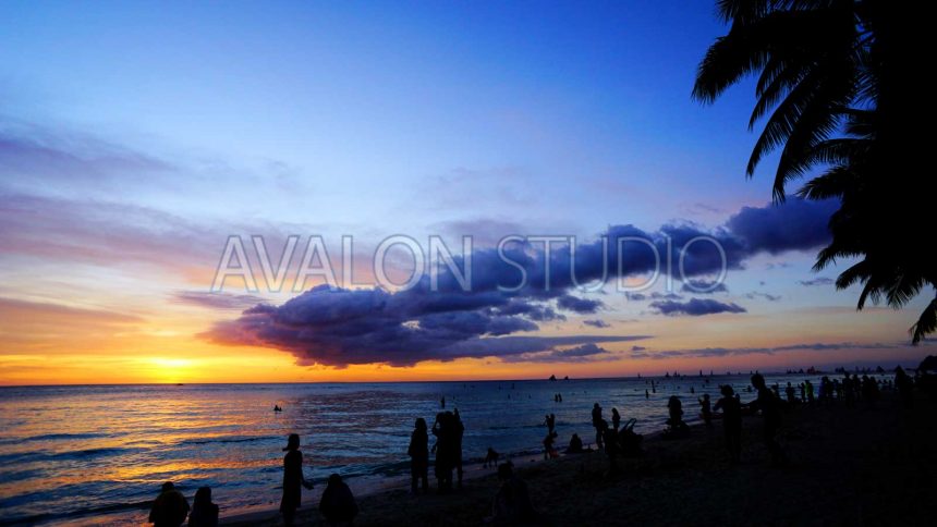 Sunset of Boracay Island beach