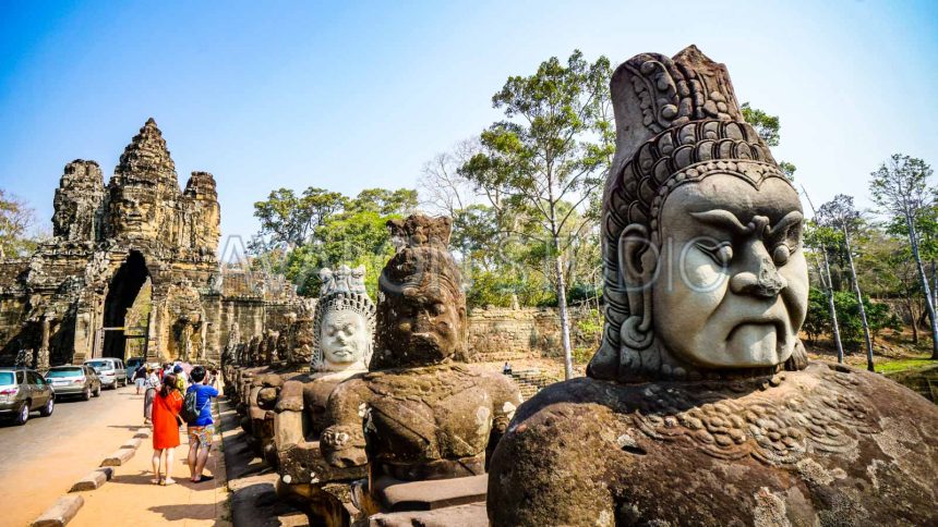 アンコールトム 南大門 神々と阿修羅の像 Angkor Thom Southern Gate